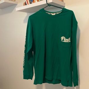PINK green long sleeve logo shirt